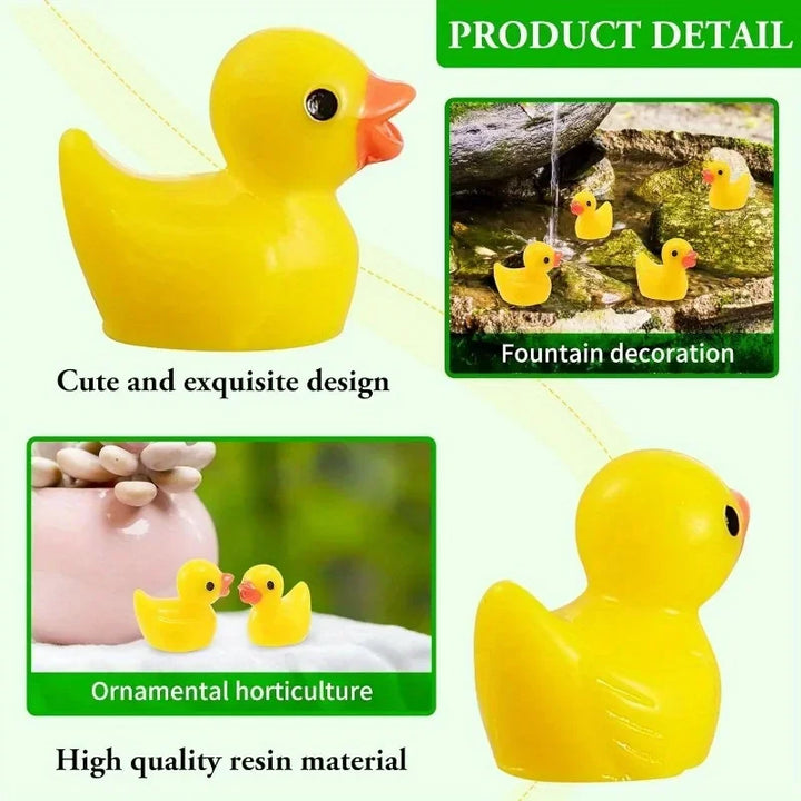 Mini Resin Yellow Duck Ornament Miniature Figures Garden & Home Decoration