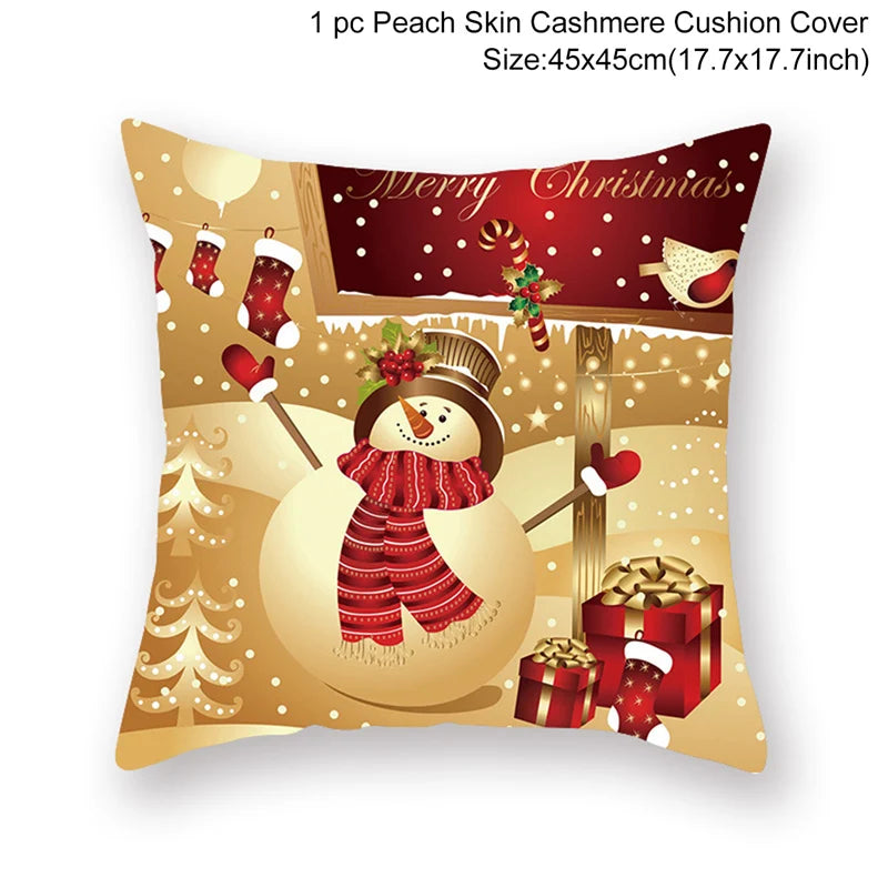 Peach Skin Christmas Cushion Covers