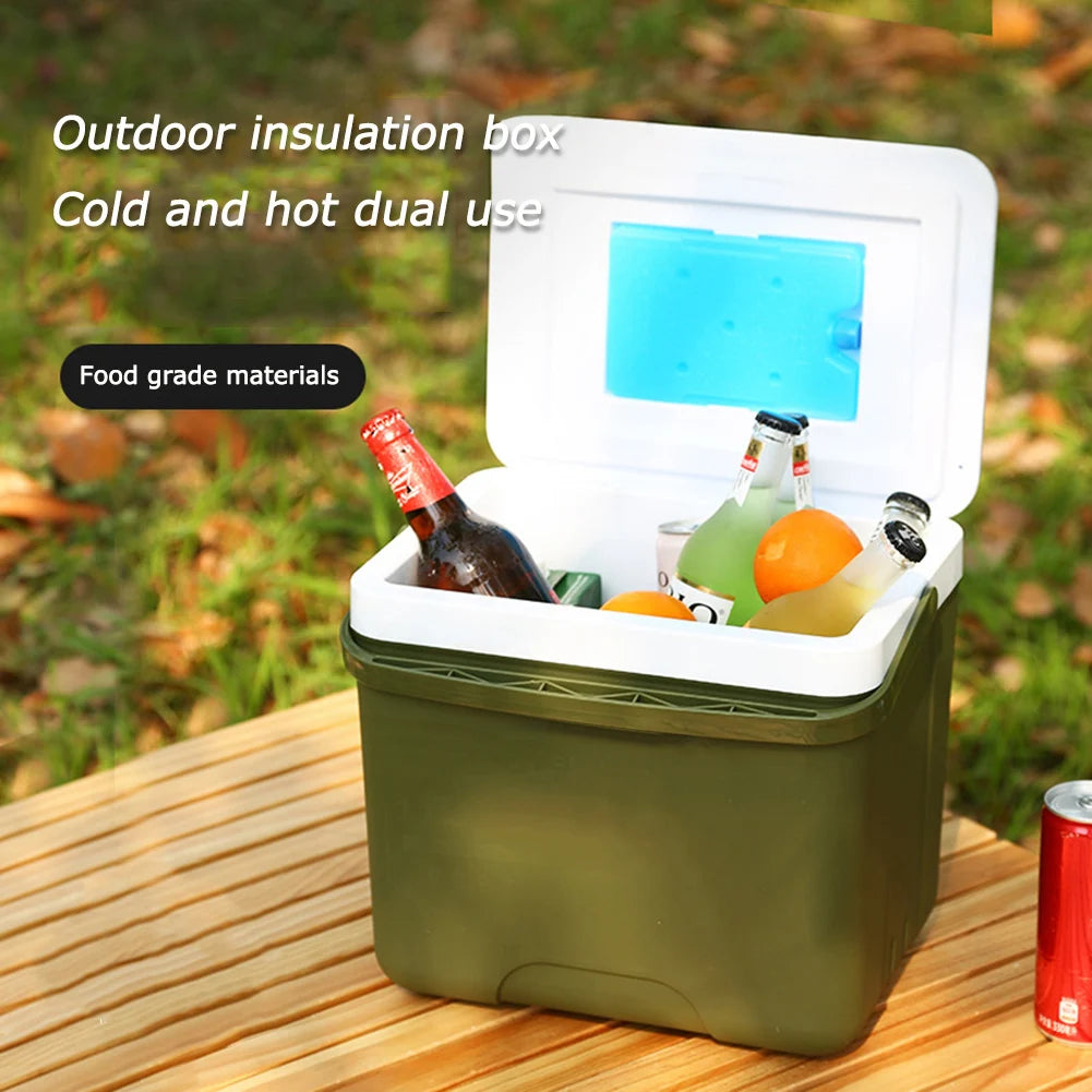 Large Capacity Portable Cooler Box - 13/6L Camping Refrigerator and Ice Bucket