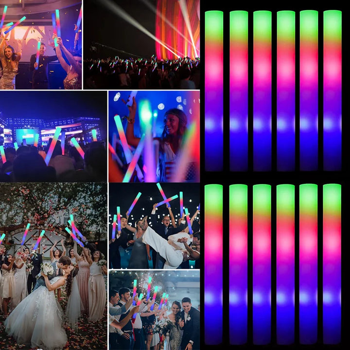 15/30 Pcs Colorful LED Glow Sticks For Birthday, Wedding, Party