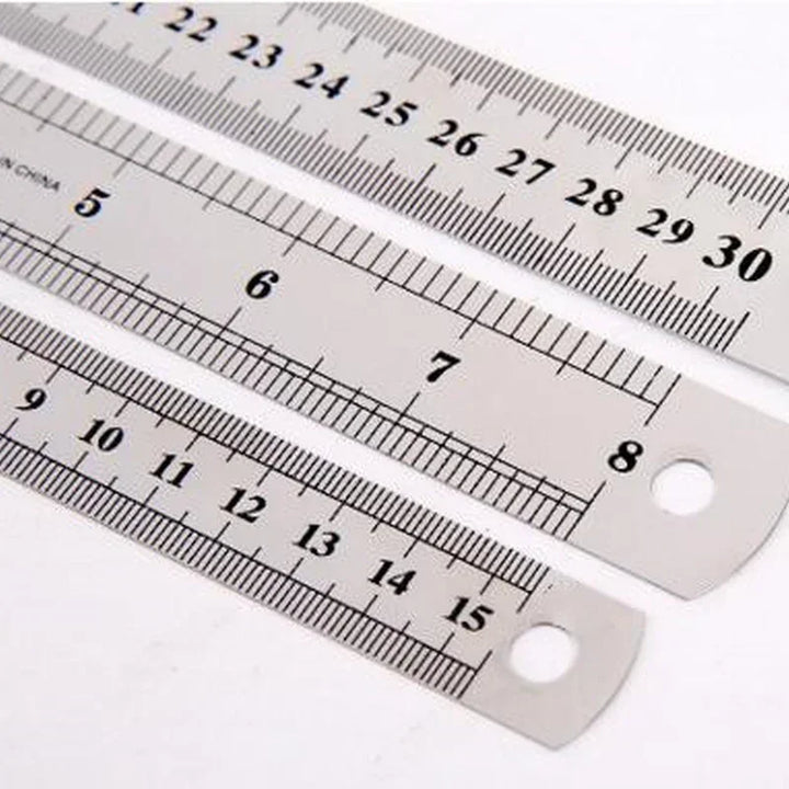 15-30 Cm Double Side Scale Stainless Steel | Straight Ruler Measuring Tool for Students School Stationery