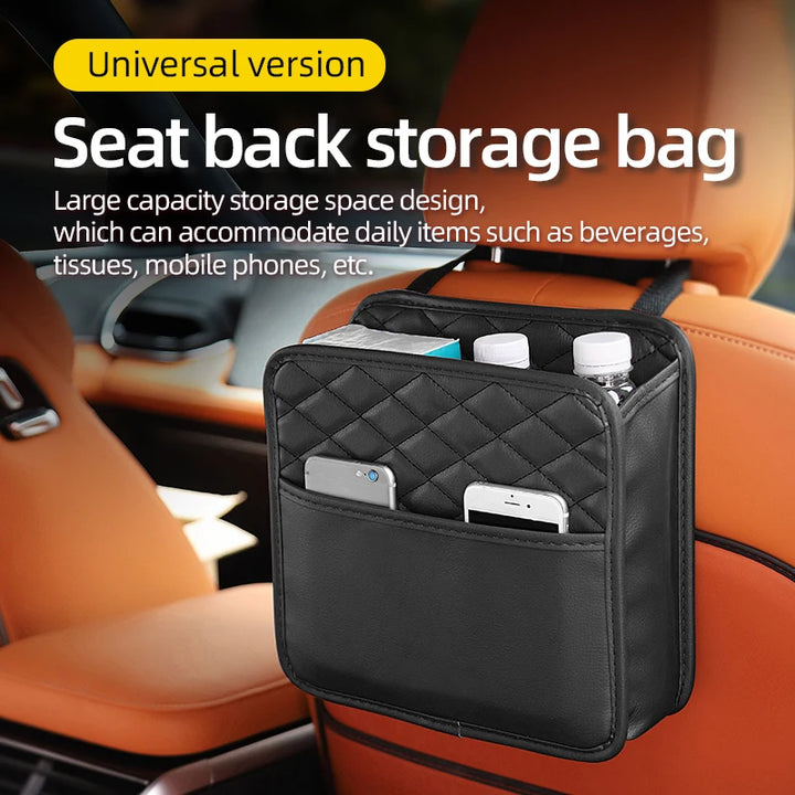 Multifunctional Universal Car Seat Storage Leather Bag