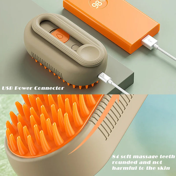 Pet Steam Brush Cat Dog Cleaning Steamy Spray Massage Beauty Comb 3 In 1 Hair Removal Grooming Supplies Pets Accessories