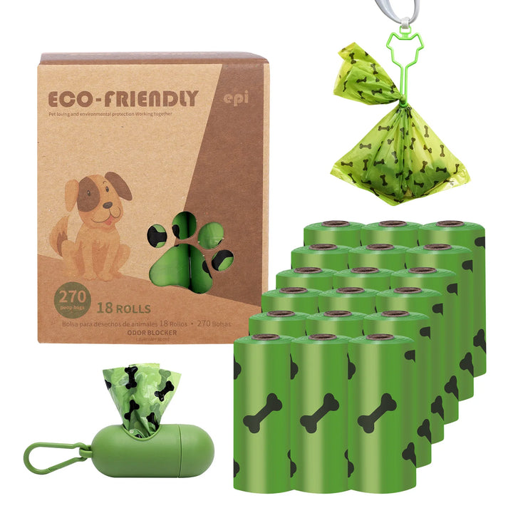 EPI Biodegradable Pet Garbage Bag Dog Poop Bags Dog Poop Bag Dispenser Dog Cleaning Supplies Dog Products for Dogs