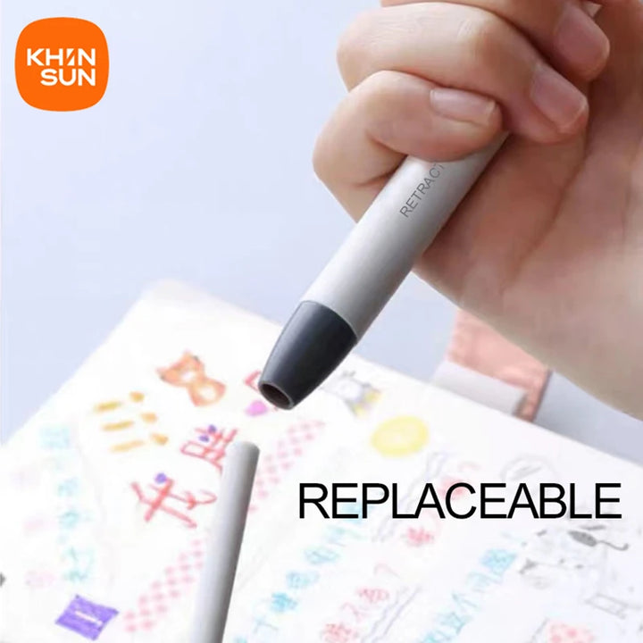 Retractable Pencil Eraser Correction Supplies Pen Style Rubber Writing School Supplies