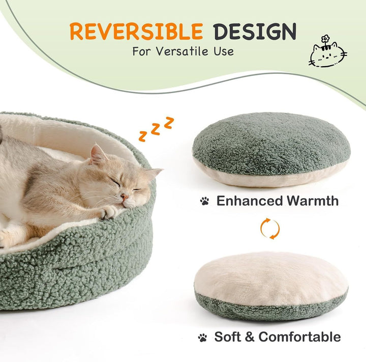 Sage green pet bed for cats