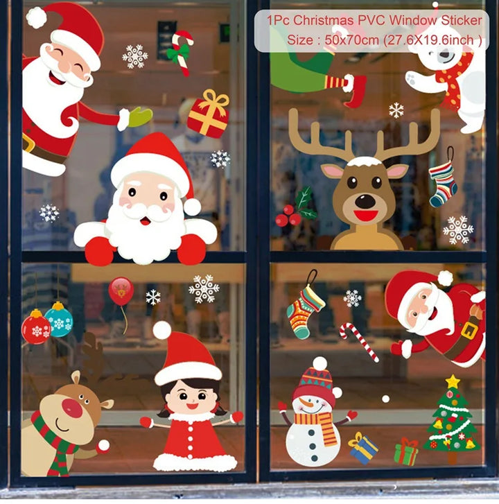 Santa Style Christmas window Stickers