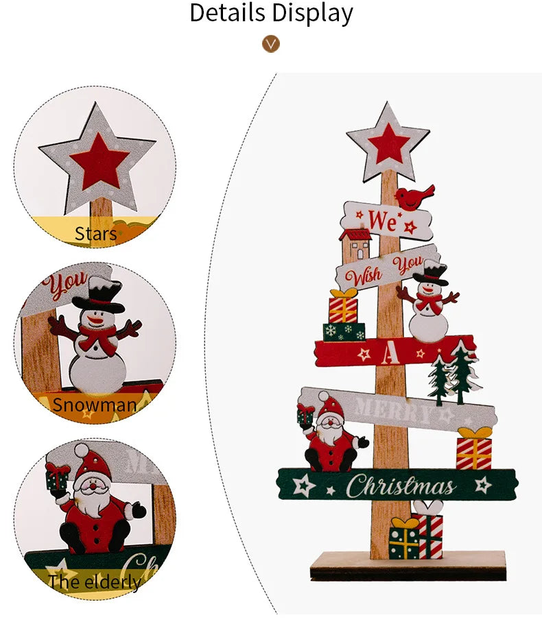 Santa desktop ornament with Christmas tree