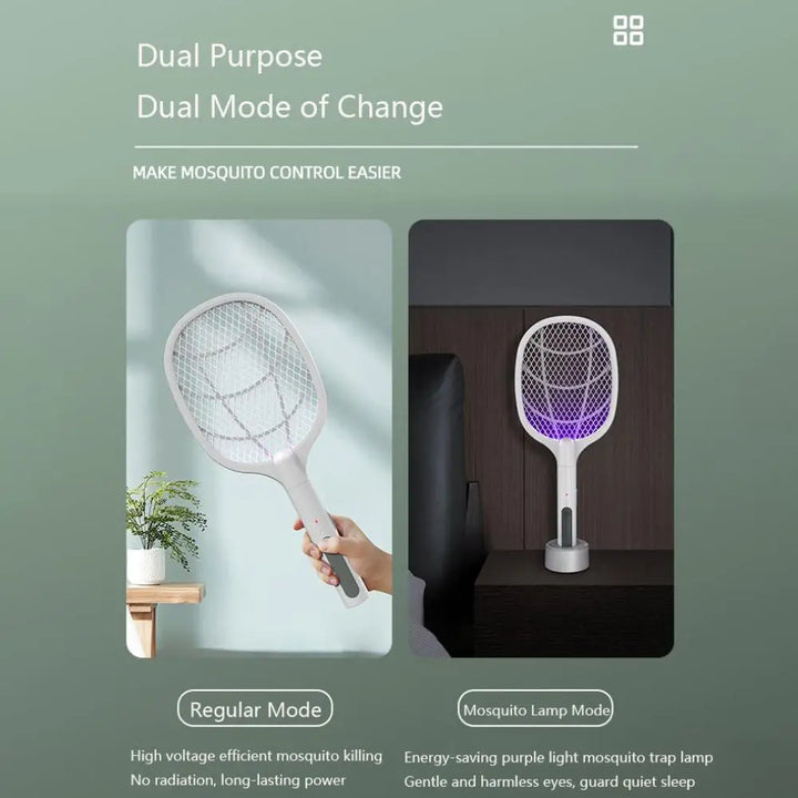 3 IN 1 Electric Mosquito Swatter Mosquito Killer | 2500V USB Rechargeable | Fly, Bug, Mosquito Zapper