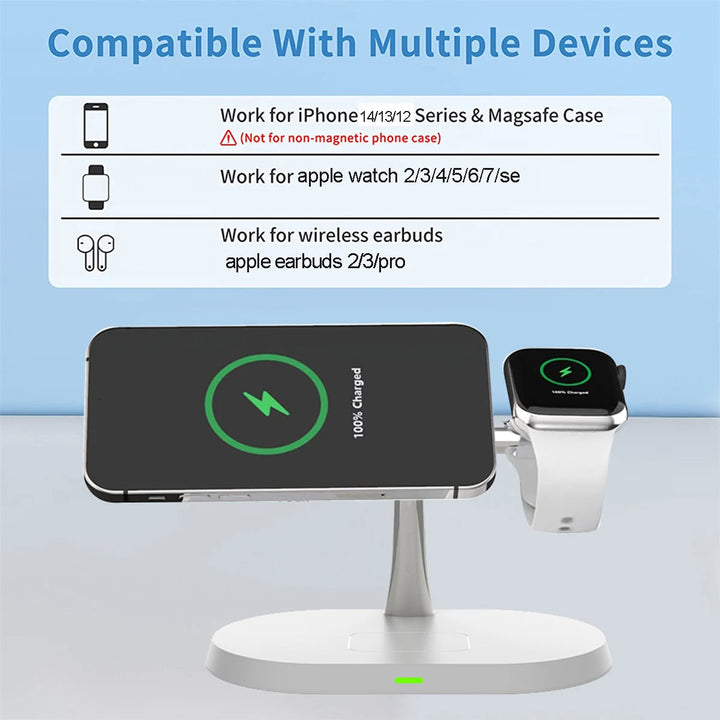 3 In 1 Wireless Fast Charging Station For iPhone 12 13 14 15| Apple Watch 9 8 7 6 5 Series |Airpods 2 3 Pro