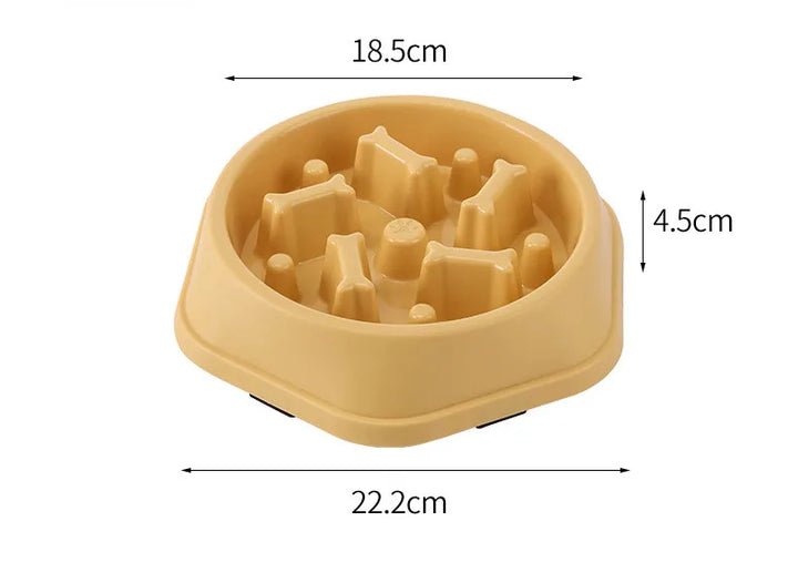 Pet Cat Dog Slow Food Bowl Fat Help Healthy Round Anti-choking Thickened And Non-slip Multiple Colors Shapes