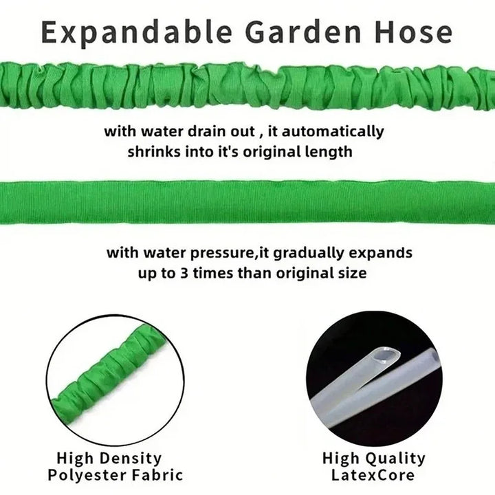 Expandable Garden Hose (25FT-200FT) - High-Pressure Watering and Car Wash Tool with Magic Water Pipes