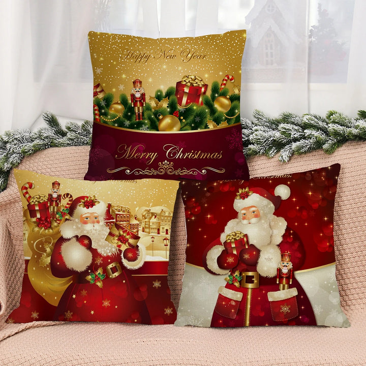 Christmas Cushion Cover Merry Christmas Decorations for Home 2024 Christmas Ornament Navidad Noel Xmas Gifts Happy New Year 2024