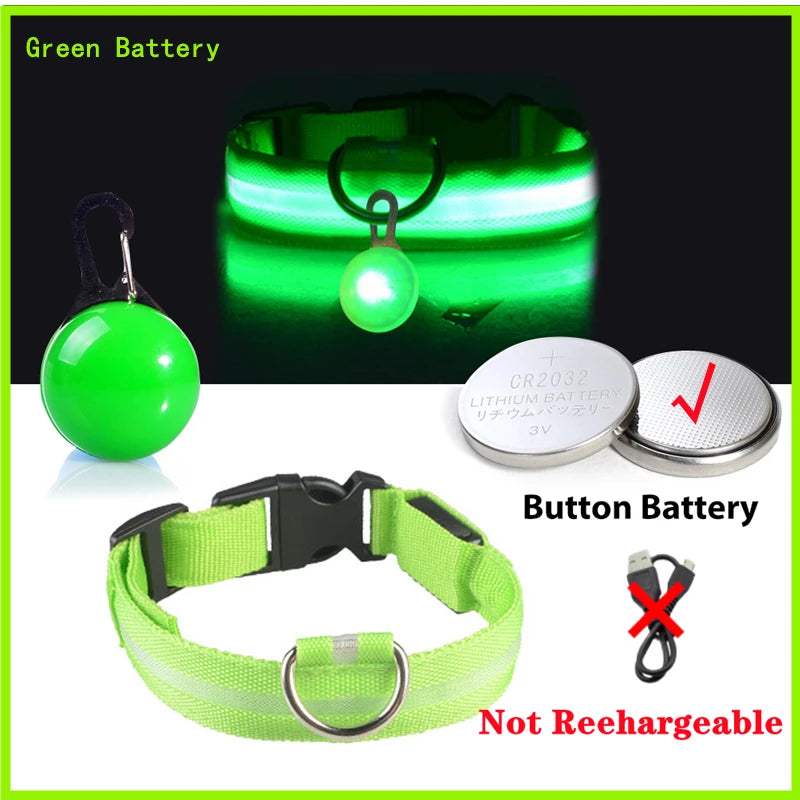 USB Charging Glowing Dog Collar With Pendant Detachable Luxury Led Light Bright For Small Dogs Cat Night Safety Collar Wholesale