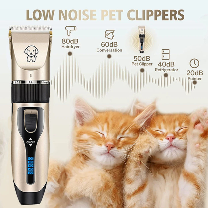 Professional Dog Hair Clipper All Metal Rechargeable Pet Trimmer Cat Shaver Cutting Machine Puppy Grooming Haircut Low Noice