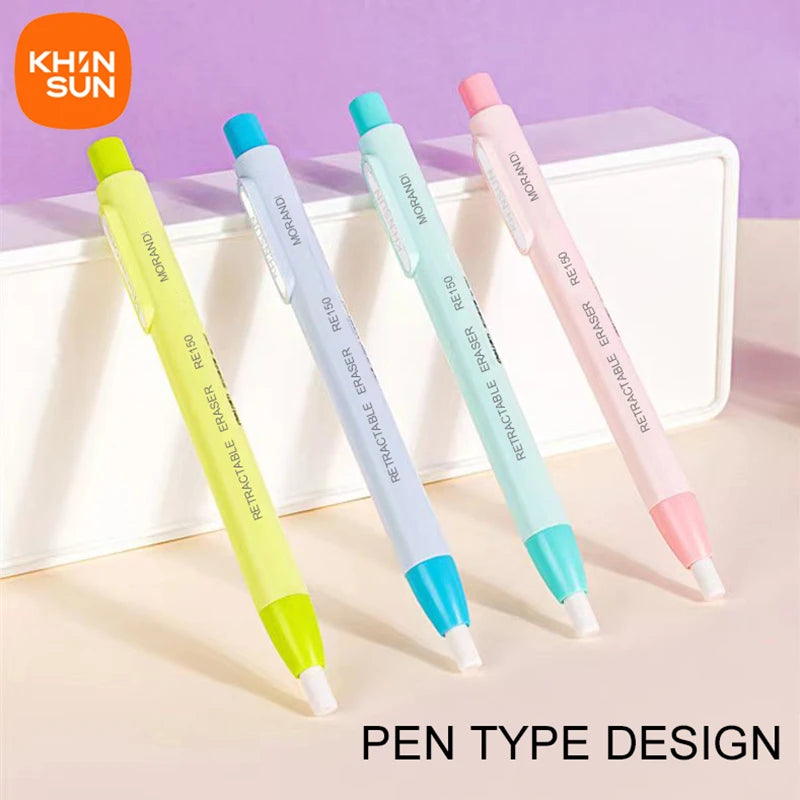 Retractable Pencil Eraser Correction Supplies Pen Style Rubber Writing School Supplies