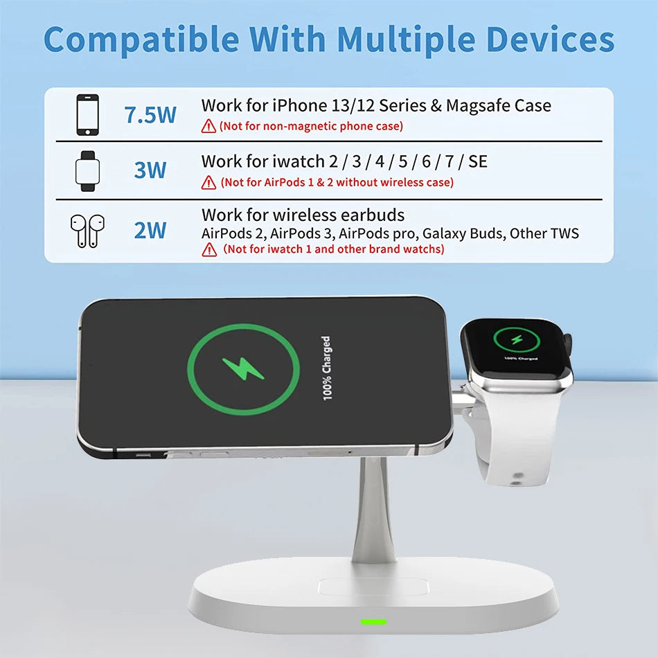 3 In 1 Wireless Fast Charging Station For iPhone 12 13 14 15| Apple Watch 9 8 7 6 5 Series |Airpods 2 3 Pro