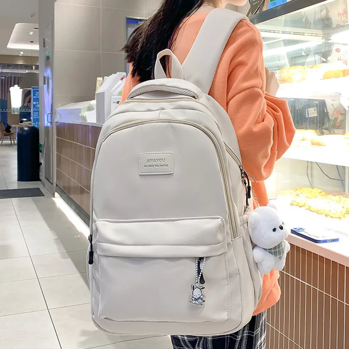 Waterproof Bag Backpack|Nylon Rucksack Fashionable For Girls| Women Shoulder High School Black Backpack