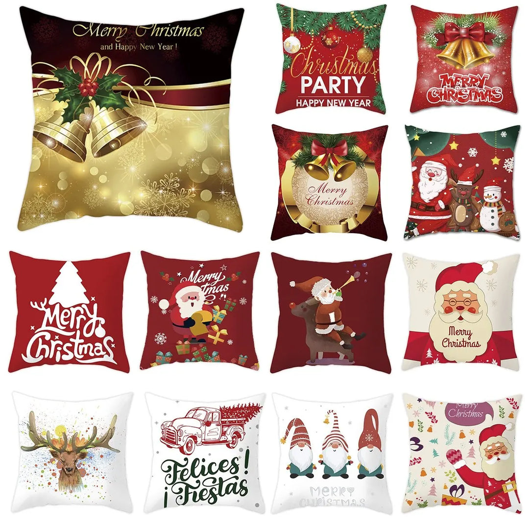 Christmas Cushion Cover Merry Christmas Decorations for Home 2024 Christmas Ornament Navidad Noel Xmas Gifts Happy New Year 2024