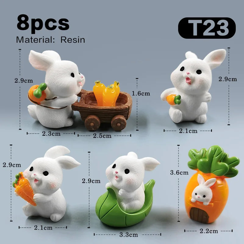 8 Piece of Rabbit made of Resin material