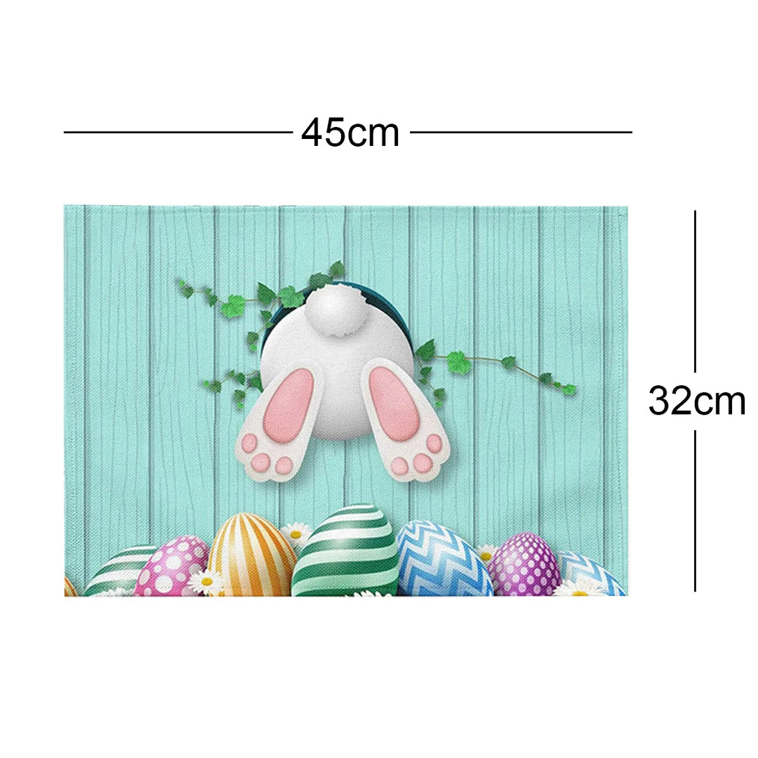 2024 Easter Bunny Table Runner Gnome Rabbit Party Decor Creative Tablemat Easter Placemat Table Decoration For Dining Home