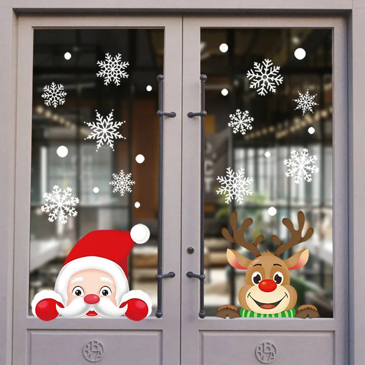 Christmas-themed window stickers