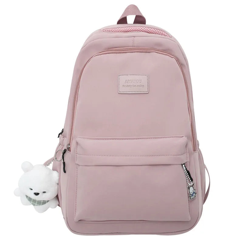 Waterproof Bag Backpack|Nylon Rucksack Fashionable For Girls| Women Shoulder High School Black Backpack