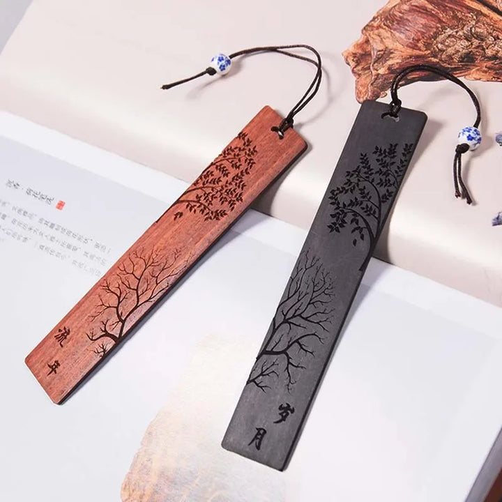 1 Pc Wooden Bookmark | Retro Carving Mahogany Bookmark For School & Office Stationery Accessories