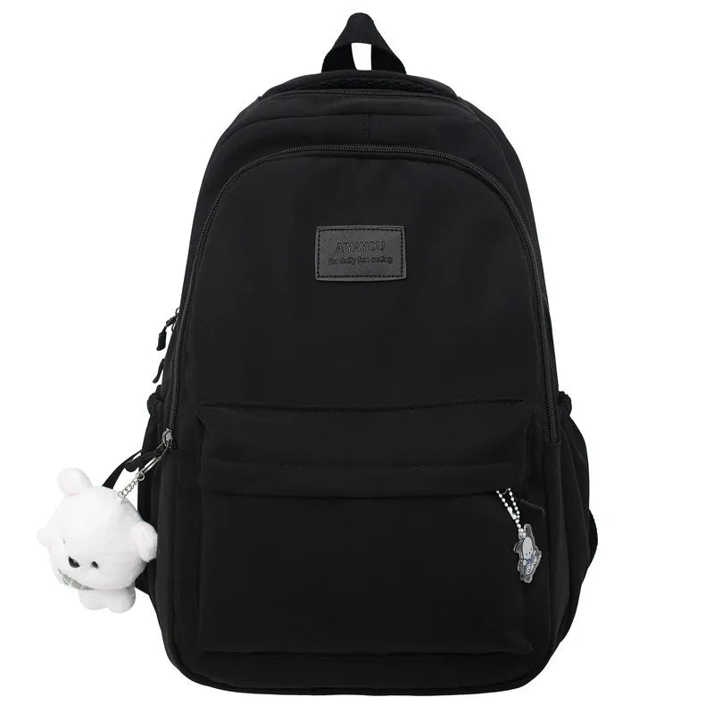 Waterproof Bag Backpack|Nylon Rucksack Fashionable For Girls| Women Shoulder High School Black Backpack