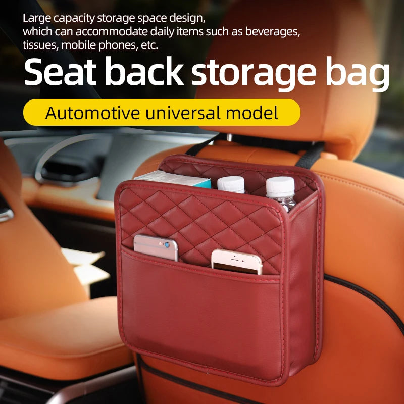 Multifunctional Universal Car Seat Storage Leather Bag