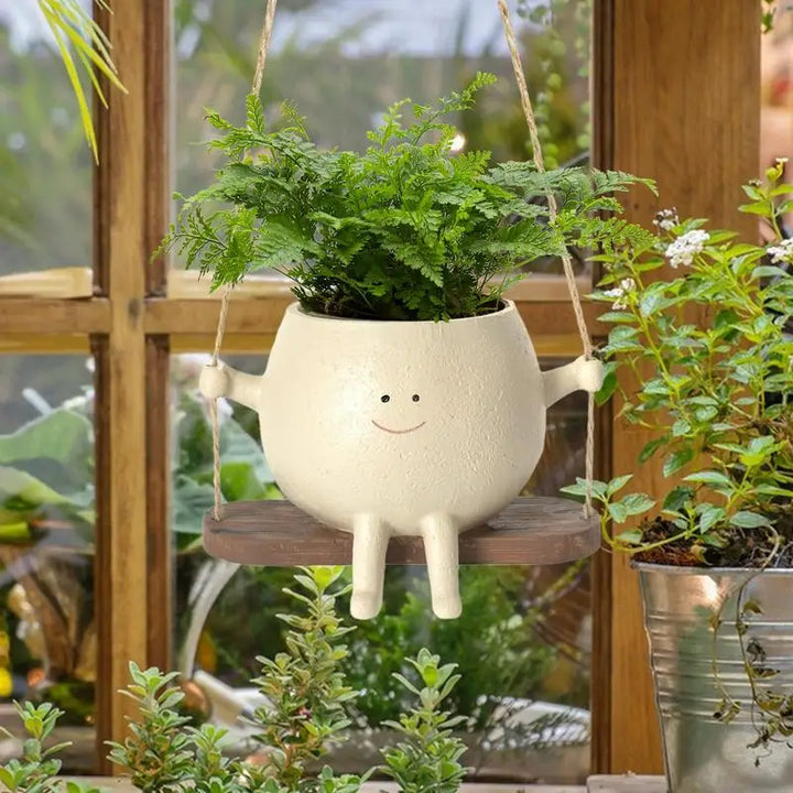 Swing Face Planter Pot For Balcony, Wall, Hanging | Hanging Planter For Home Decoration