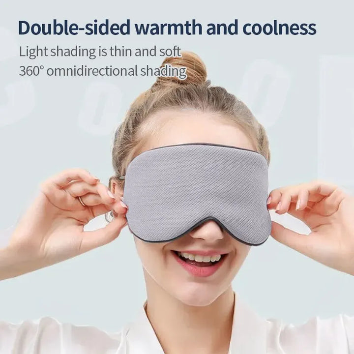 Korean Style Sleeping Eye Mask Ice Silk Warm|Dual Use (Cool & Warm)  Adjustable, Travel, Light Blocking, Breathable, Pain Relief Eye Mask