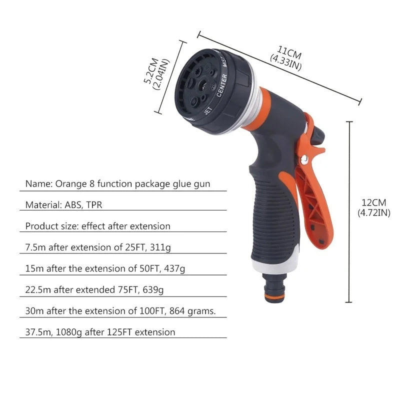 High Power Adjustable Pressure Nozzle | Garden Hose Nozzle | Car Wash Water Gun