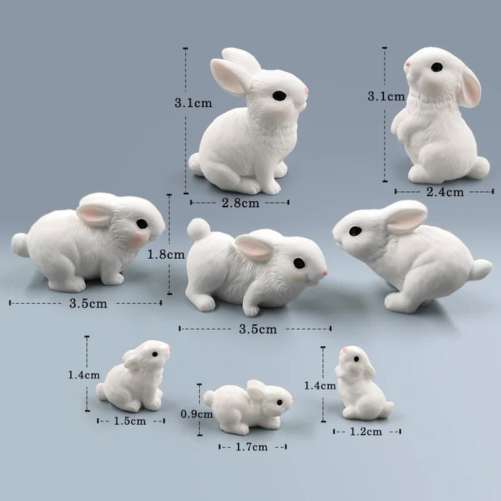 White Easter Christmas rabbit figurine decor