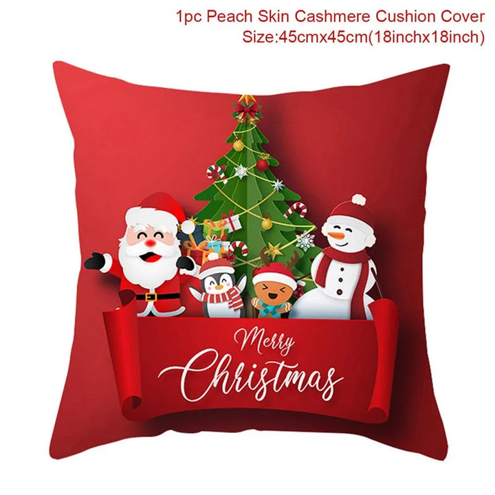 Soft cushion cover with Merry Christmas print