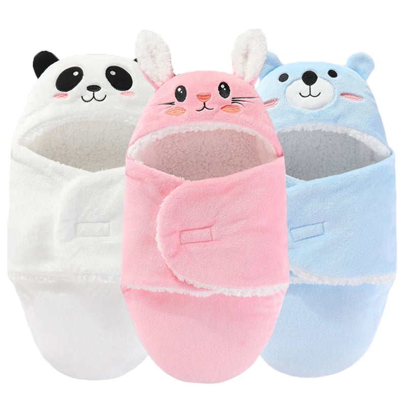 Soft Baby Sleeping Bags Warm Autumn and Winter Newborn Baby Wrap Blankets CartoonCocoon for babies Flannel  Baby Sleepsack 0-9M