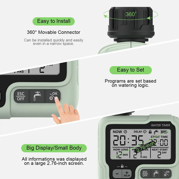 HCT-322 Automatic Digital Water Timer For Garden & Lawn Irrigation | Intelligent Sprinkler Used Outdoor to Save Water & Time