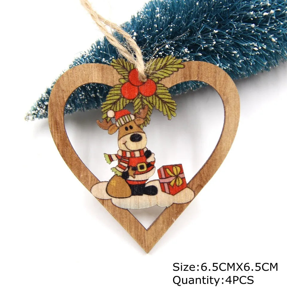 Eco-friendly wooden crafts for Xmas decor