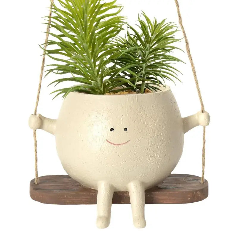 Swing Face Planter Pot For Balcony, Wall, Hanging | Hanging Planter For Home Decoration