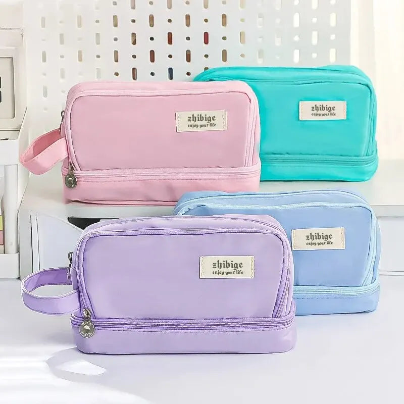 Pencil Bag for School Students with Large Capacity Multi-functional Pen Case | Macaron Color Matching Cute Pencil Case