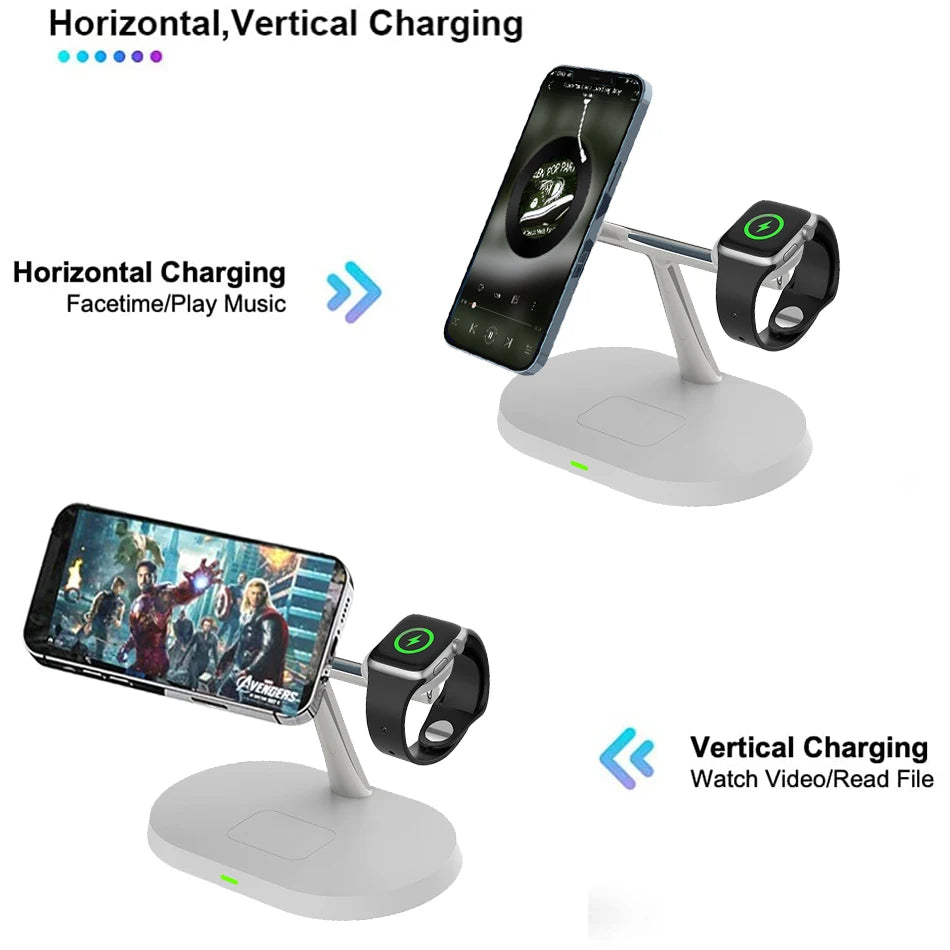 3 In 1 Wireless Fast Charging Station For iPhone 12 13 14 15| Apple Watch 9 8 7 6 5 Series |Airpods 2 3 Pro