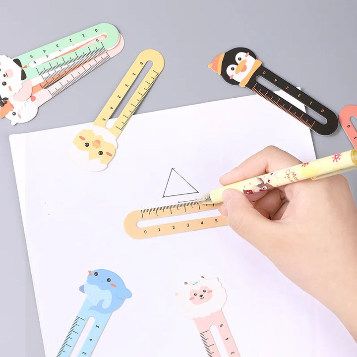 50Pcs/pack Cartoon Animal Bookmark |Bear, Kitten Student Ruler Bookmark Students Supplies