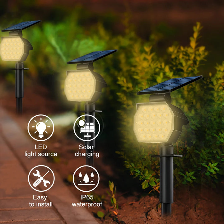 Solar Powered Outdoor Waterproof Lights 23/50LED 3 Lighting Modes