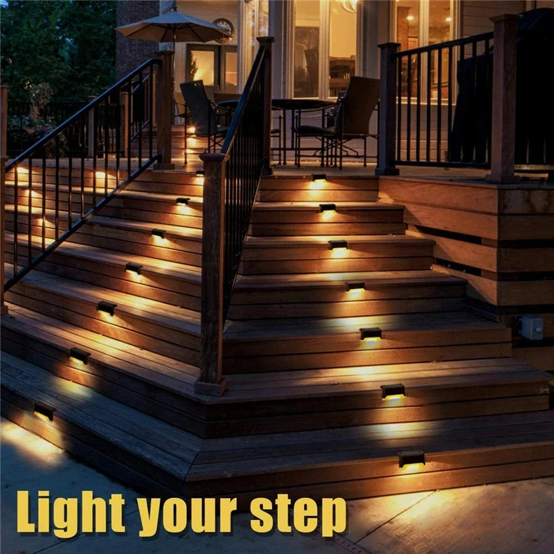 Solar Deck Light For Outdoor IP65 Waterproof,  Solar Power Perfect For Railing, Stairs, Steps, Fence Yard, Patio Pathway