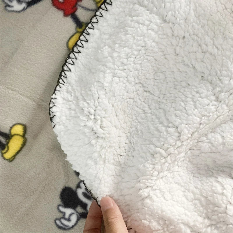 Disney Cartoon Mickey Mouse Four Seasons Thicken Super Soft Fleece Kids Blanket Children Boy Girl Throw Blanket Gift 70x100cm