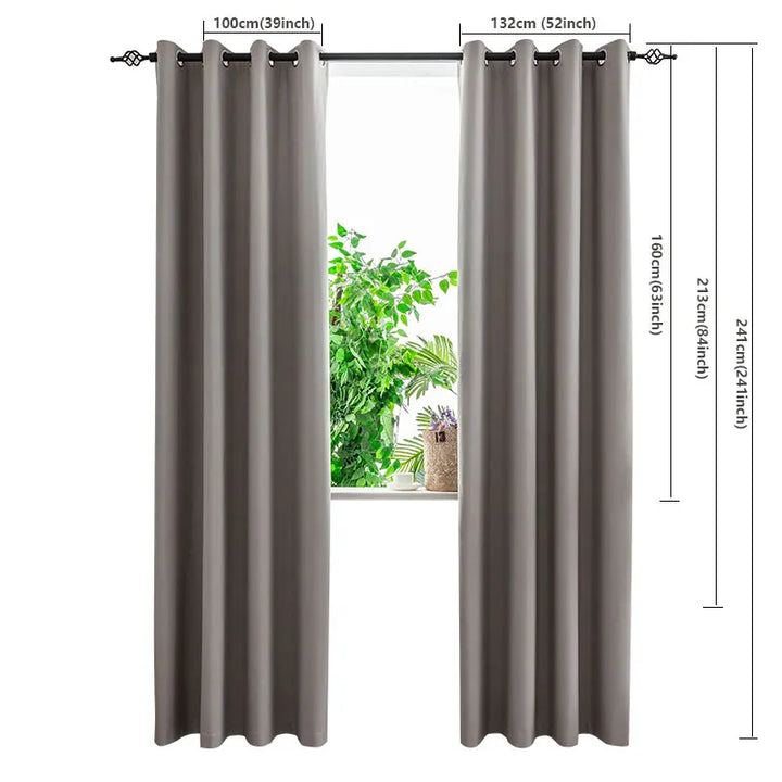 1PC Blackout Curtains With Black TPU Interlining Thin and Light Drapery Panel for Bedroom, Meeting Room, Share Room, Office