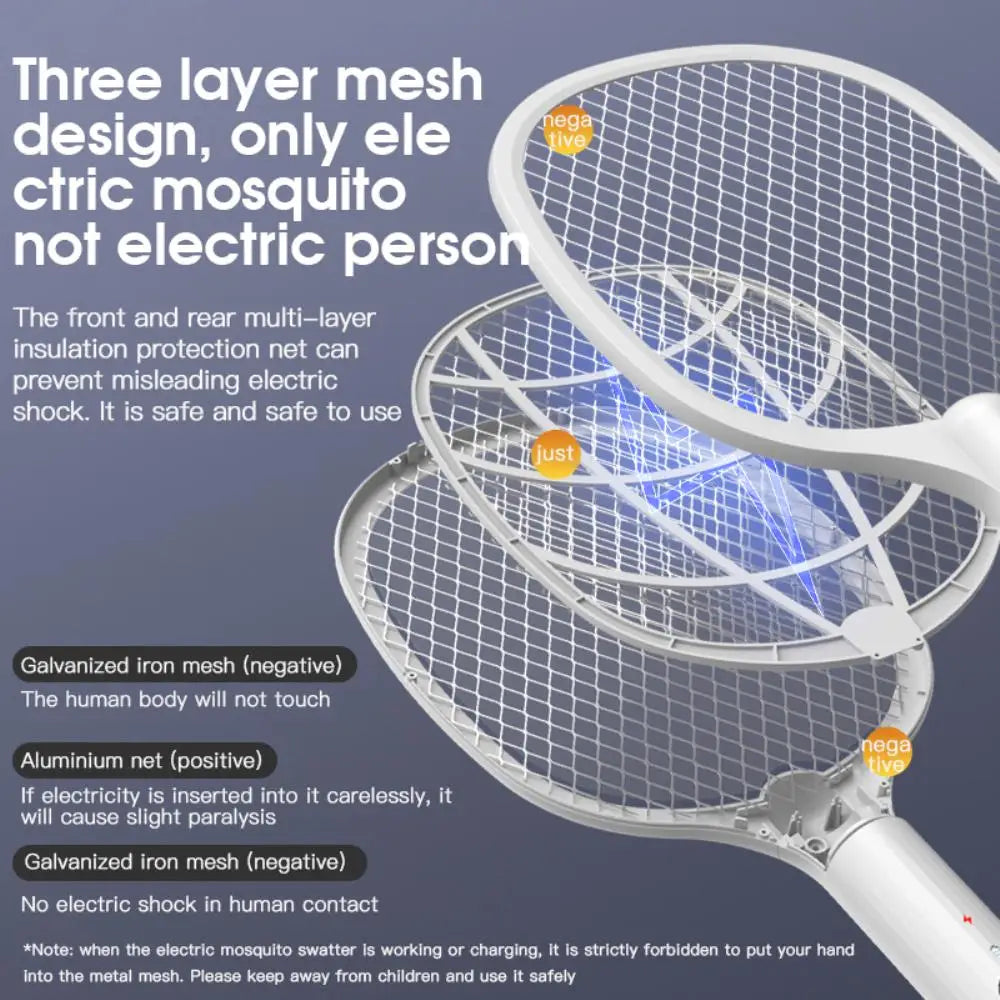 3 IN 1 Electric Mosquito Swatter Mosquito Killer | 2500V USB Rechargeable | Fly, Bug, Mosquito Zapper