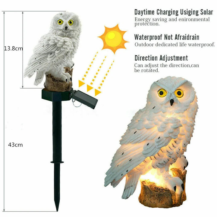 Solar Powered LED Owl Animal Home | Artificial Flowers Garden Lights | Waterproof Outdoor Solar Lawn Lamp Outside LED Decoration