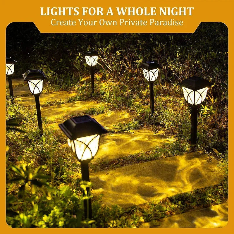 LED Solar Lawn Lights Outdoor Waterproof Warm Light for Garden Decoration