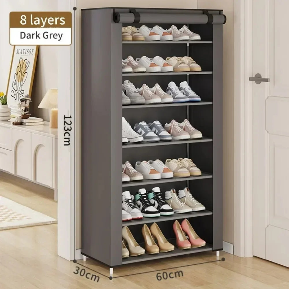 Shoe Rack Organizer, Dustproof Shoe Cabinet, Multilayer Minimalist Non-woven, Space-saving Shoe Shelf Cabinets